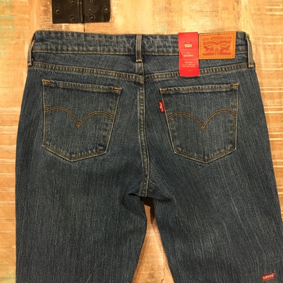 NWT Levi’s 711 Skinny Jeans 28 blue patch - Picture 3 of 7